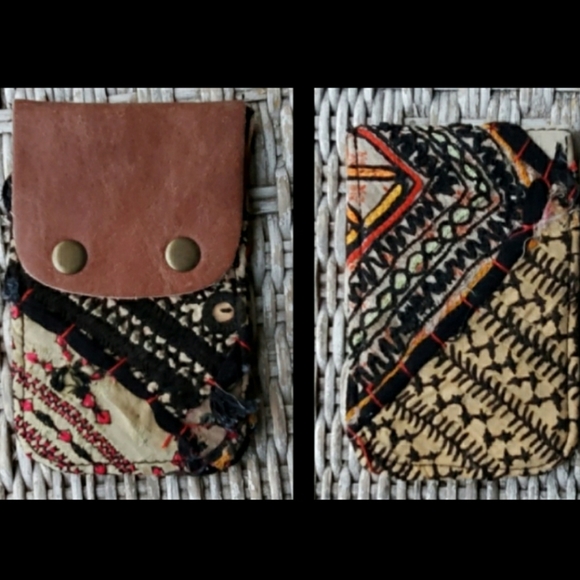 Free People Accessories - 🐨 Free People Boho Embroidered Repurposed vtg banjara hippie Wallet card case